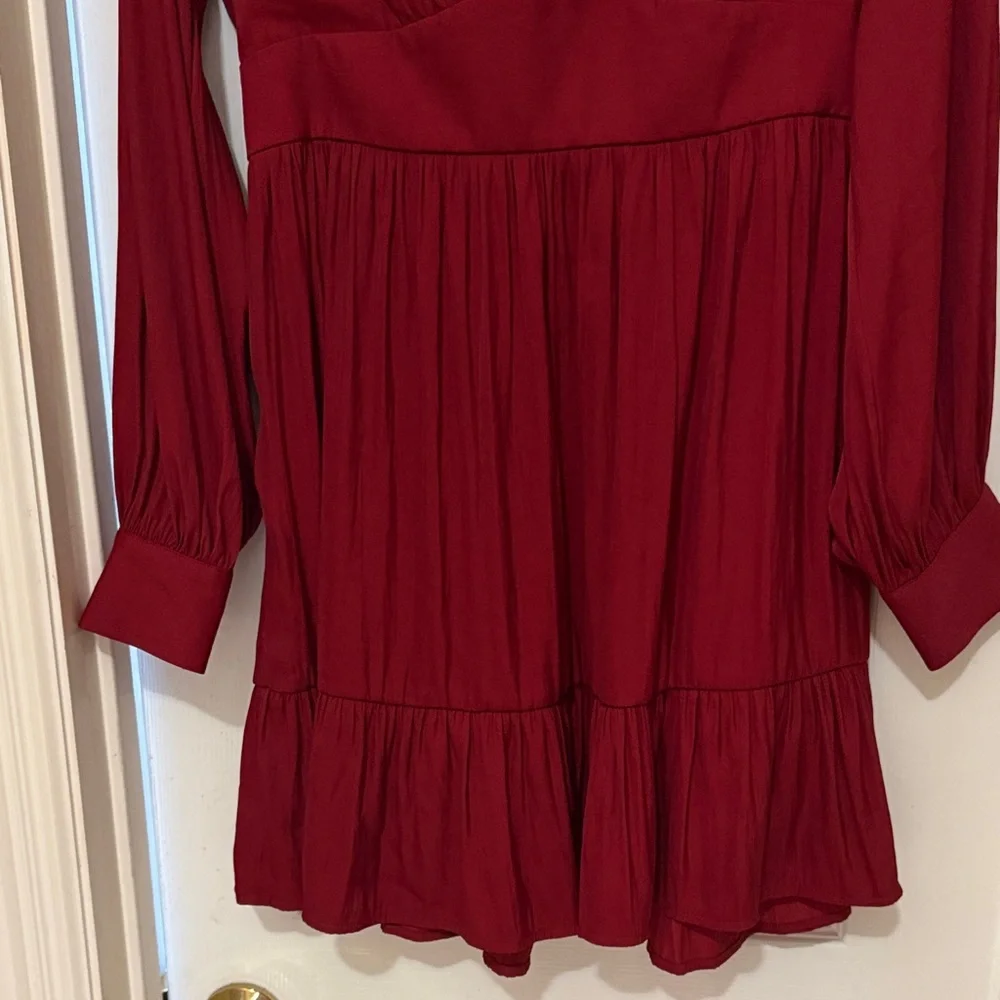 Banana Republic Deep Red Long Sleeve Dress - Picture 3 of 8